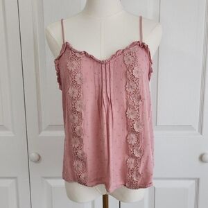 ♡ Pink Floral Lace Cami ♡